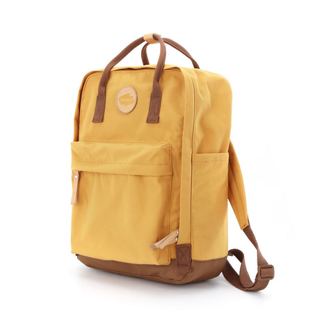 Gelb-brauner, stilvoller Rucksack mit verstellbaren Trägern – Himawari