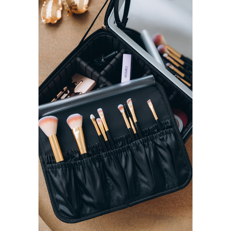 Schwarze Schmuckschatulle aus Öko-Leder, mit Reißverschluss – Peterson