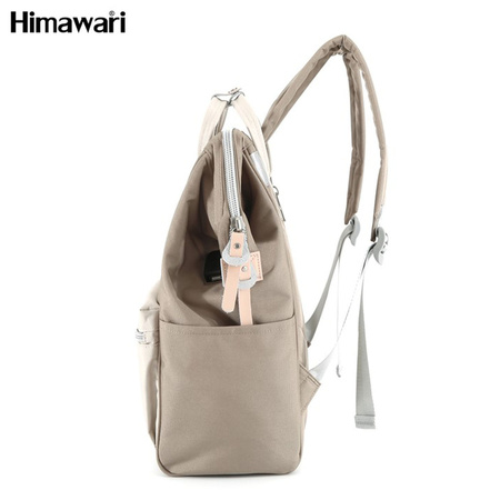 Creme-beiger Rucksack mit Laptopfach und USB-Anschluss – Himawari
