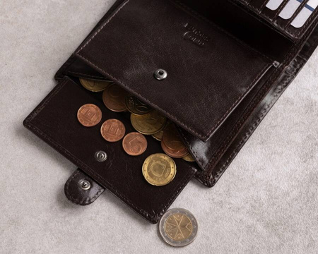 Große Herren Geldbörse aus Echtleder mit Druckknopf – Rovicky