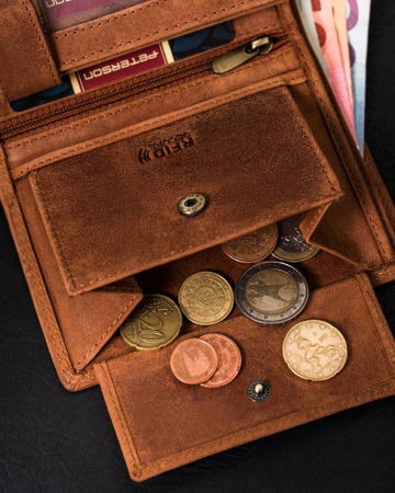 Herren Geldbörse ohne Verschluss aus Nubukleder – Peterson