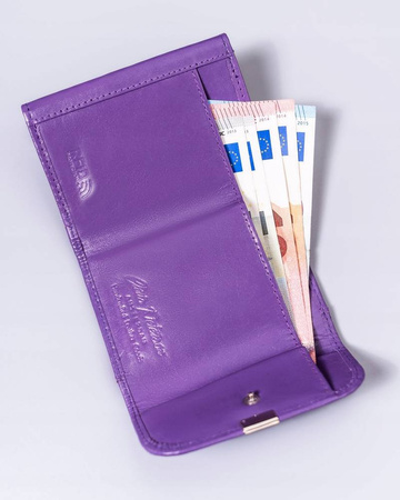 Kleine Damen Geldbörse aus Leder mit Druckknopf – Peterson