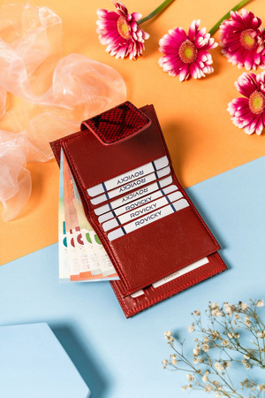 Kleine Damen Geldbörse aus Leder mit Druckknopf und Bügelverschluss – Lorenti