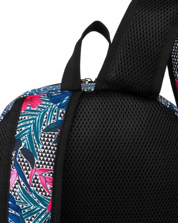 Sportlicher Schulrucksack mit Pflanzenmuster und Fronttasche – Peterson