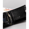 Große, horizontale Herren-Geldbörse aus echtem Leder in Schwarz – Peterson
