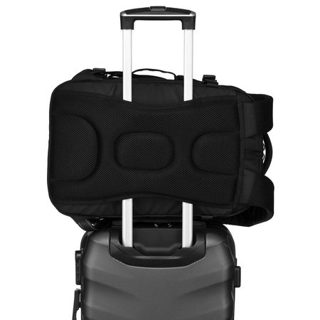 Reiserucksack in Schwarz mit Vakuumfach und USB-Anschluss – Peterson