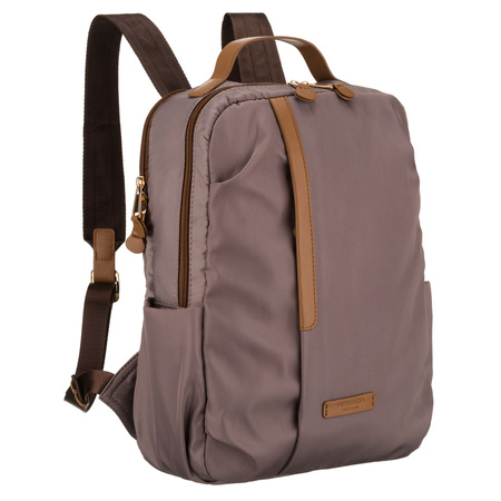 Damen-Rucksack aus Nylon in Beige mit verstellbaren Schultergurten – Peterson