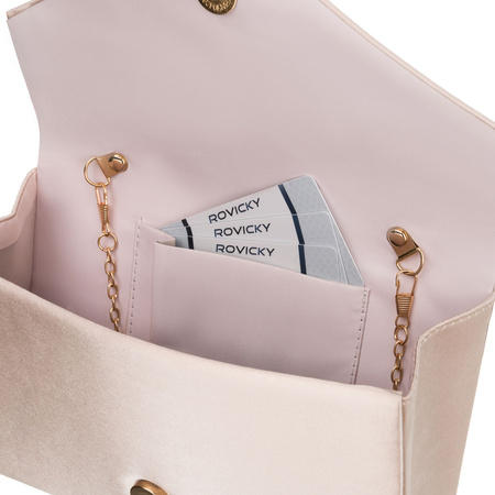 Kleine Damen-Clutch aus synthetischem Stoff in Beige – Rovicky