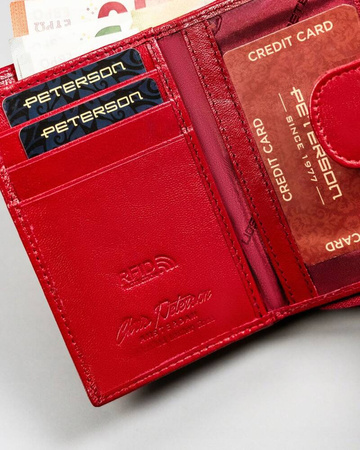 Klassischer Damen Geldbörse mit Druckknopf und Reißverschluss – Peterson