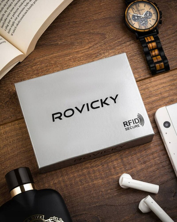Große Herren Geldbörse aus Leder ohne Verschluss – Rovicky