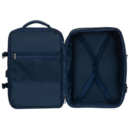 Reise-Rucksack aus Cordura in Marineblau, ausgestattet mit USB-Anschluss - Peterson