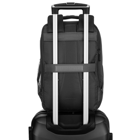 Grauer Reise-Rucksack aus Polyester, aufgehängt an verstellbaren Trägern - Peterson