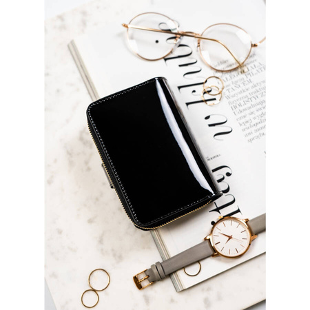 Kompakte Geldbörse in Schwarz mit RFID-Schutz – Peterson