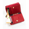 Kompakte rote Damen Geldbörse mit Druckknopf und Reißverschluss – Peterson
