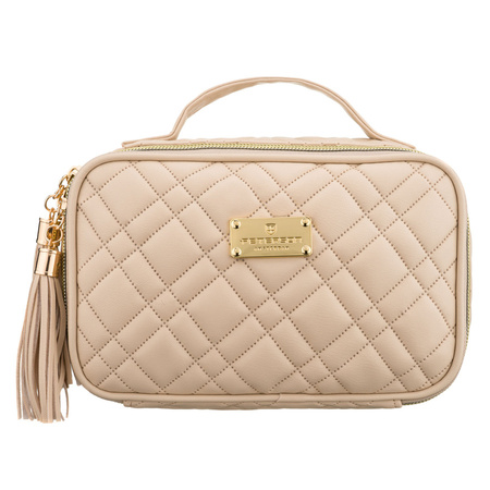 Peterson Ein-Kammer-Kulturtasche aus synthetischem Stoff in Beige