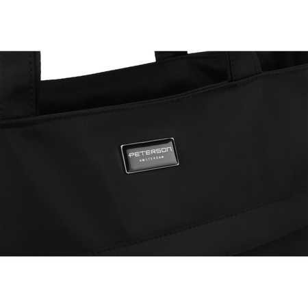 Modische Shopper Tasche A4 in Schwarz – Peterson