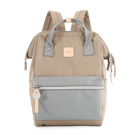 Beige-grauer Damen Rucksack mit verstellbaren Schultergurten – Himawari