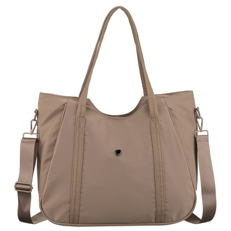 Damen-Shopper aus Polyester in Beige, ein Hauptfach und mit Reißverschluss – Peterson