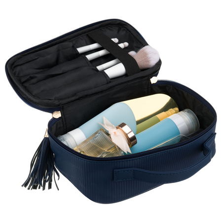 Granatrote Kosmetiktasche aus synthetischem Stoff mit vier Fächern, einteilig - Peterson