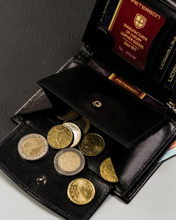 Klassische Herren Geldbörse aus Leder ohne äußeren Verschluss – Peterson