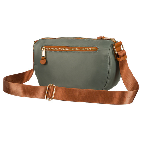 Damen Umhängetasche aus Nylon in Grün-Braun – Peterson