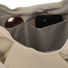Beige Damen-Handtasche aus Polyester, passend für A4-Format und mit Reißverschluss – Peterson