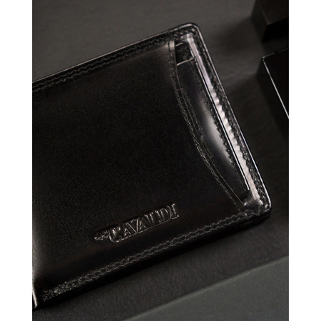 Kartenetui klein querformat schwarz aus Leder – 4U Cavaldi