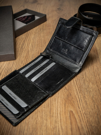 Eleganter Herren Geldbörse im Hochformat aus Echtleder – Rovicky