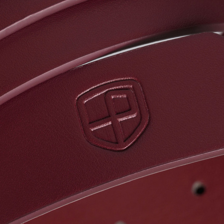 Damen-Gürtel aus Öko-Leder in einem schönen, burgunderroten Farbton mit goldener Schnalle - Peterson