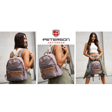 Peterson Damen-Rucksack mit zwei Fächern aus Polyester in Beige