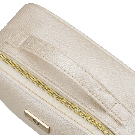 Praktische Kosmetiktasche aus Öko-Leder in Hellbeige – Rovicky