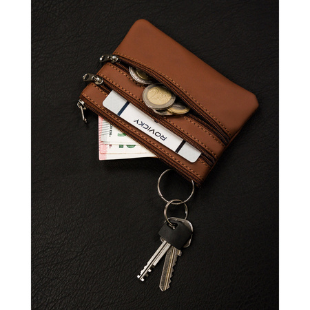 Hellbraunes Schlüssel Etui aus Echtleder