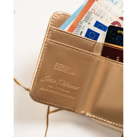 Lackierte Damen Geldbörse in Gold als Geschenk – Peterson