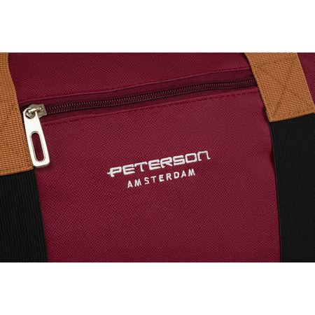 Geräumige Wochenendtasche aus Polyester in Weinrot mit Reißverschluss – Peterson