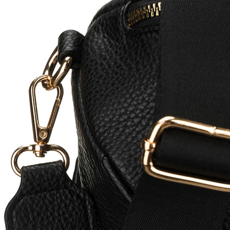 Praktische, städtische Damen-Bauchtasche aus Öko-Leder in Schwarz, einteilig - Peterson