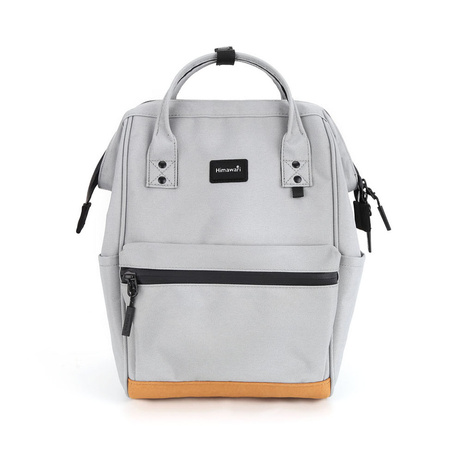 Praktischer Damen City-Rucksack in Grau mit Außentasche – Himawari