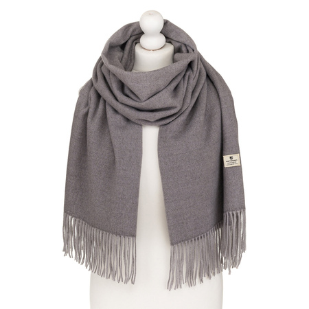 Eleganter grauer Schal mit Fransen – Peterson