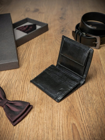 Herren Geldbörse hochkant aus glattem Echtleder mit RFID-Schutz – Pierre Andreus