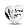 Silberner Charm Herz mit Gravur „I love you” für Modulararmband – Peterson
