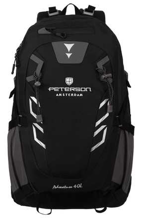 Schwarzer Adventure Trekkingrucksack mit Regenschutz – Peterson