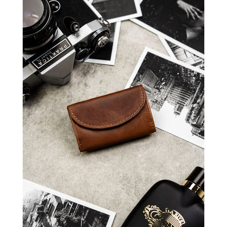 Braune Herren-Geldbörse aus Leder mit RFID-System – Rovicky