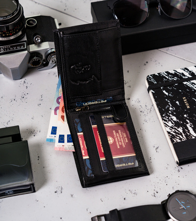 Herren Geldbörse horizontal mit Zierprägung – Peterson