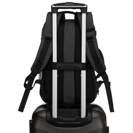 Reise-Rucksack aus Polyester in Grau, ausgestattet mit einem ansteckbaren Gürtel – Peterson