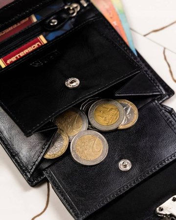 Geschenkset: Damen Geldbörse und Schlüsselanhänger aus Leder – Peterson