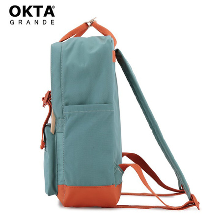 Geräumiger City Rucksack in Türkis-Orange mit Laptopfach – Himawari