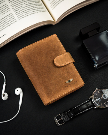 Herren Geldbörse aus Leder mit Druckknopfverschluss – Peterson