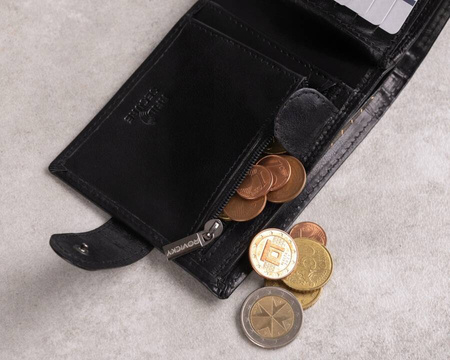 Herren Geldbörse aus Echtleder mit RFID-Schutz und Druckknopf – Rovicky