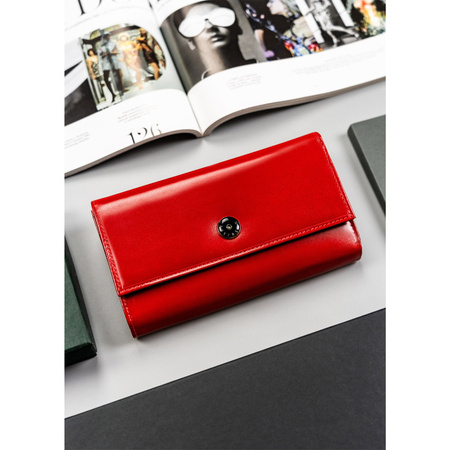 Elegante rote Damen Geldbörse mit Außentasche – Peterson