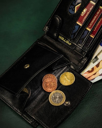 Große Herren Geldbörse aus Leder ohne Verschluss – Peterson