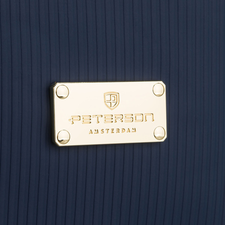 Dunkelblaue Kosmetiktasche aus Synthetikstoff mit praktischem Griff – Peterson